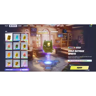 Fortnite BATTLE ROYALE GOLD BATMAN SPRITE