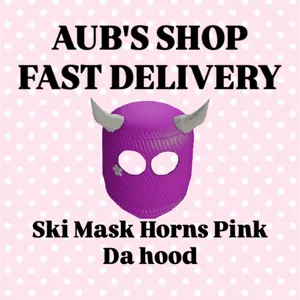 Ski Mask Horns Pink Dh