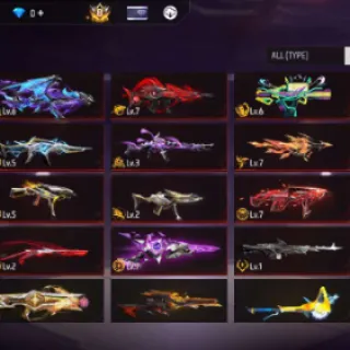 “Free Fire Europe | 15 Evo Guns | AK47 Lv6 + Groza Lv6 | Prime 8 | 3 Legendary Bundles | Rare Old Account”