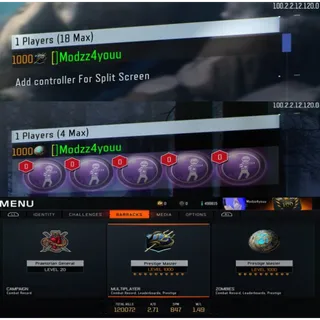 Black ops 3 | LEVEL 1000 + DARK MATTER + UNLOCK ALL + MODDED COLOURED NAME | 25+ DLC WEAPONS *PS4/5*