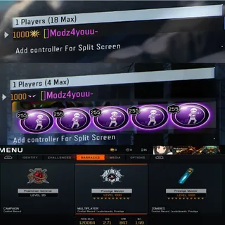 BO3 | Black ops 3 | Level 1000 + MODDED COLORED NAME + Dark Matter + UNLOCK ALL (ALL SPECIALIST) *PS4/5*