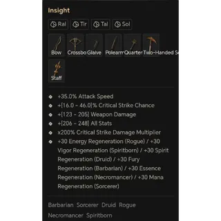 Diablo IV Season 15 Ral+Tir+Tal+So(Insight) Rune Set*50