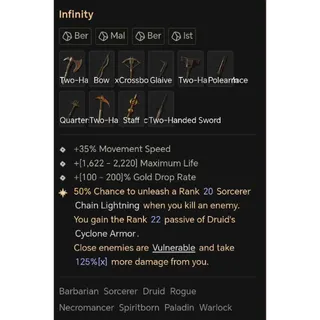Diablo IV  Season 15 Ber+Mal+Ber+Ist (Infinity)Rune Set*50