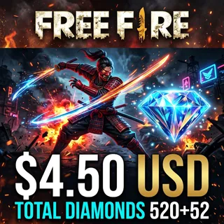 Free Fire 520+52 Diamonds (572 Total) LATAM/USA / Diamantes Free Fire 520+52 (572 Total) LATAM/USA