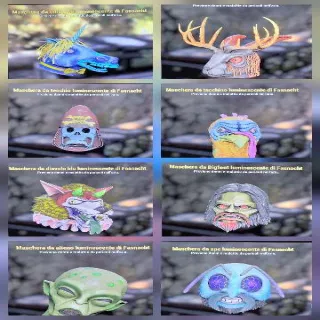 Fasnacht 8 Glowing Mask : Alien,turkey,unicorn,jackalope,bigfoot,honey Bee,blue Devil,skull