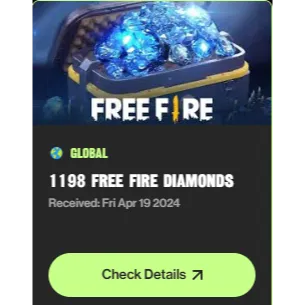 Free Fire 1198 Diamonds