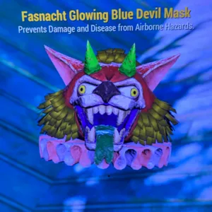 Glowing Blue Devil Mask