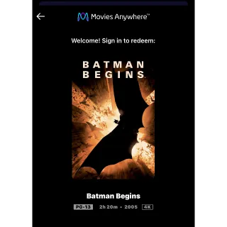 Batman Begins (2005) / f7*🇺🇸 / 4K UHD MOVIESANYWHERE