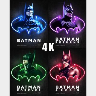 Batman, Batman Returns, Batman Forever, Batman and Robin / 🇺🇸 / 4K UHD MOVIESANYWHERE, 4K UHD VUDU