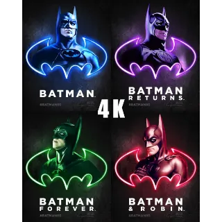 Batman, Batman Returns, Batman Forever, Batman and Robin / 🇺🇸 / 4K UHD MOVIESANYWHERE, 4K UHD VUDU