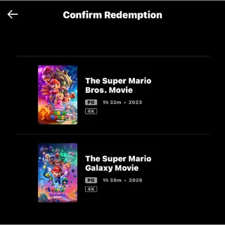 Super Mario Galaxy Movie and Super Mario Bros Movie / 4K MOVIESANYWHERE
