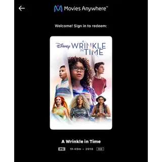 A Wrinkle in Time (2018) / jwkx🇺🇸 / HD MOVIESANYWHERE