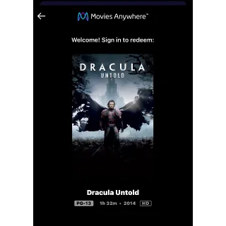 Dracula Untold (2014) / 🇺🇸 / HD MOVIESANYWHERE 