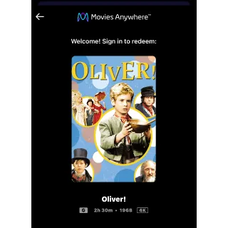 Oliver! (1968) / 🇺🇸 / 4K UHD MOVIESANYWHERE