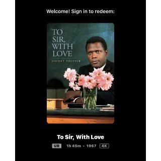 To Sir, with Love (1967) / 02a0🇺🇸 / 4K UHD MOVIESANYWHERE