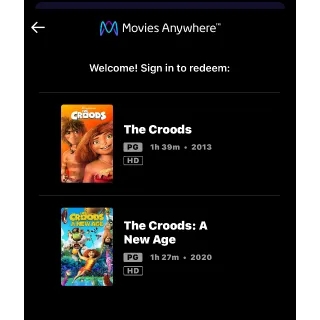 THE CROODS AND THE CROODS A NEW AGE / 🇺🇸 / HD MOVIESANYWHERE