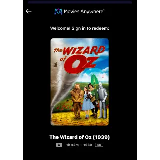 The Wizard of Oz (1939) / 80*🇺🇸 / 4K UHD MOVIESANYWHERE