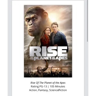 Rise of the Planet of the Apes (2011) / hw99🇺🇸 / 4K UHD ITUNES