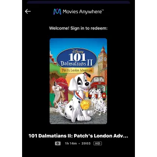 101 Dalmatians 2 (2003) / vhdw🇺🇸 / HD MOVIESANYWHERE 