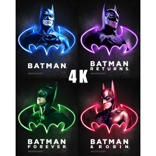 4K Batman, 4K Batman Returns, 4K Batman Forever, 4K Batman and Robin / bm1845🇺🇸 / 4K UHD MOVIESANYWHERE