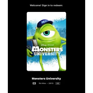 Monsters University (2013) / 🇺🇸 / HD MOVIESANYWHERE