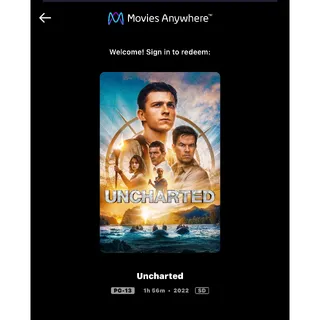 Uncharted (2022) / k219🇺🇸 / SD MOVIESANYWHERE