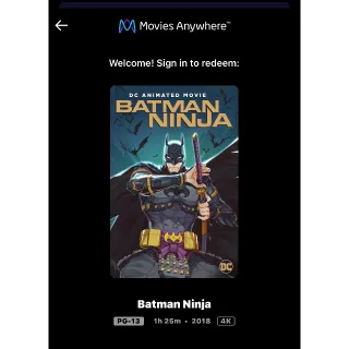 Batman Ninja (2018) / 🇺🇸 / 4K UHD MOVIESANYWHERE 