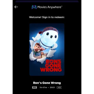 Ron's Gone Wrong (2021) / kmry🇺🇸 / HD MOVIESANYWHERE 