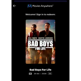 Bad Boys for Life (2020) / 🇺🇸 / SD MOVIESANYWHERE 