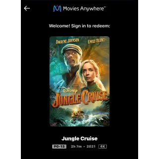 Jungle Cruise (2021) / 8g78🇺🇸 / 4K UHD MOVIESANYWHERE