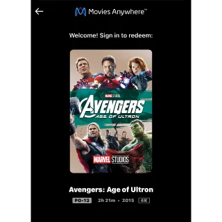 Avengers: Age of Ultron (2015) / 9lle🇺🇸 / 4K UHD MOVIESANYWHERE 