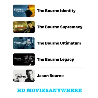 THE BOURNE ULTIMATE COLLECTION / 🇺🇸 / Identity, Supremacy, Ultimatum, Legacy, Jason Bourne / HD MOVIESANYWHERE