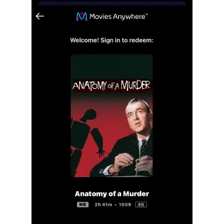 Anatomy of a Murder (1959) / 🇺🇸 / 4K UHD MOVIESANYWHERE