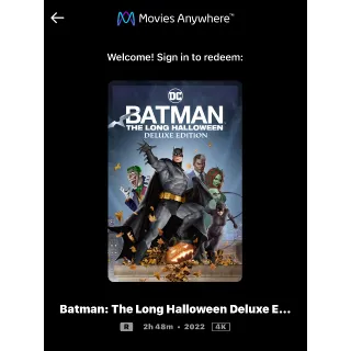 Batman: The Long Halloween Deluxe Edition (2022) / 🇺🇸 / 4K UHD MOVIESANYWHERE 