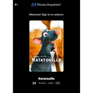 Ratatouille (2007) / 🇺🇸 / HD MOVIESANYWHERE 