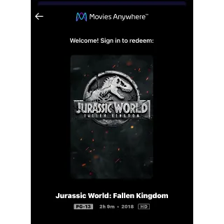 Jurassic World: Fallen Kingdom (2018) / a5c8🇺🇸 / HD MOVIESANYWHERE  