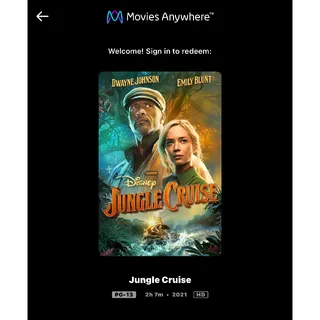 Jungle Cruise (2021) / yqk2🇺🇸 / HD MOVIESANYWHERE