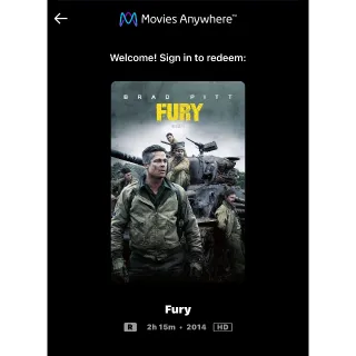 Fury (2014) / 🇺🇸 / HD MOVIESANYWHERE