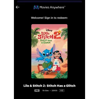 Lilo & Stitch 2: Stitch Has a Glitch (2005) / 🇺🇸 / HD MOVIESANYWHERE