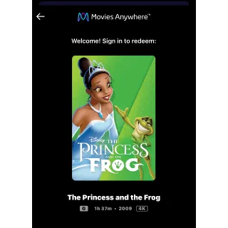 The Princess and the Frog (2009) / ‘’🇺🇸 / 4K UHD MOVIESANYWHERE, 4K UHD VUDU