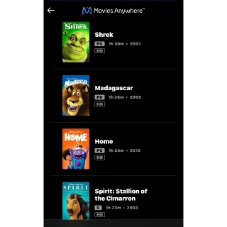 DREAMWORKS 10-Movie Collection / 1e50🇺🇸 / HD MOVIESANYWHERE