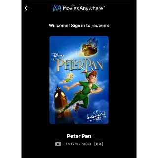 Peter Pan (1953) / gblv🇺🇸 / HD MOVIESANYWHERE 