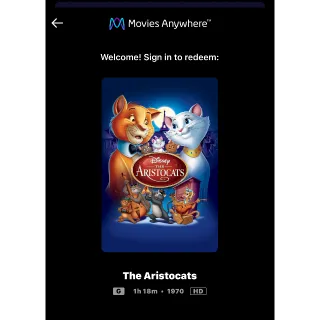 The Aristocats (1970) / ‘’🇺🇸 / HD MOVIESANYWHERE 