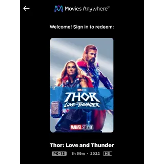 Thor: Love and Thunder (2022) / qkx7🇺🇸 / HD MOVIESANYWHERE