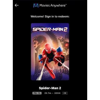 Spider-Man 2 (2004) / f8q6🇺🇸 / 4K UHD MOVIESANYWHERE