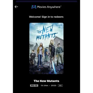 The New Mutants (2020) / 🇺🇸 / 4K UHD MOVIESANYWHERE