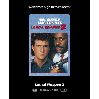 Lethal Weapon 2 (1989) / 392🇺🇸 / HD MOVIESANYWHERE