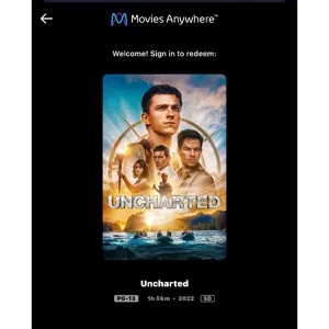 Uncharted / k219🇺🇸 / SD MOVIESANYWHERE