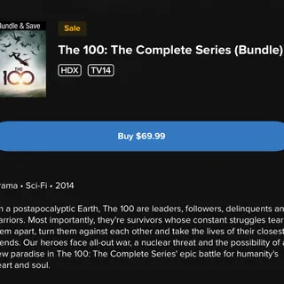 THE 100 - COMPLETE SERIES - S1–S7 / HD FANDANGO
