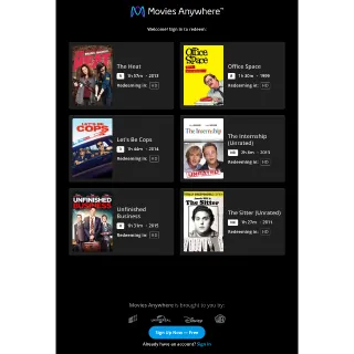 COMEDY 6-Movie Collection / 🇺🇸 / HD MOVIESANYWHERE